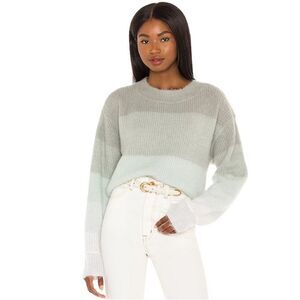 Free People Autumn Sky Pullover Sweater Cloud Combo Large Gray Light Blue Casual